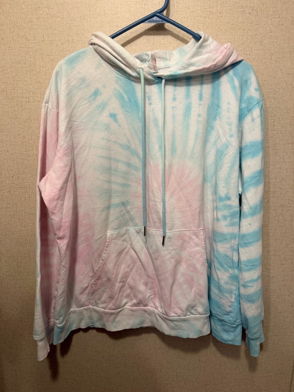 No Boundaries Pastel Pink & Blue Tie-Dye Hoodie